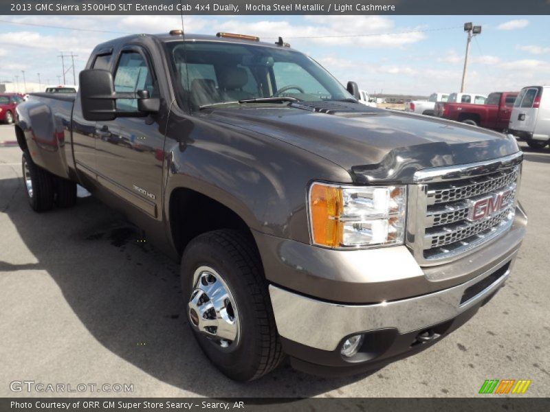 Mocha Steel Metallic / Light Cashmere 2013 GMC Sierra 3500HD SLT Extended Cab 4x4 Dually