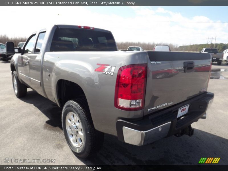Steel Gray Metallic / Ebony 2013 GMC Sierra 2500HD SLT Extended Cab 4x4