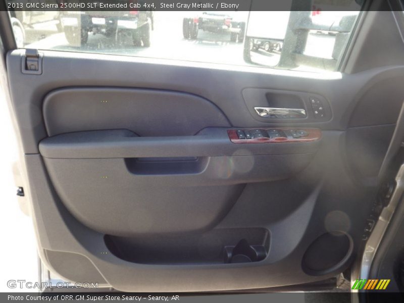 Steel Gray Metallic / Ebony 2013 GMC Sierra 2500HD SLT Extended Cab 4x4