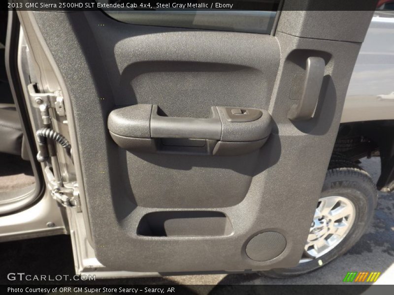 Steel Gray Metallic / Ebony 2013 GMC Sierra 2500HD SLT Extended Cab 4x4