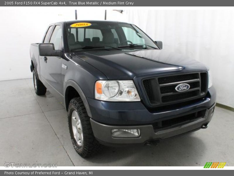 True Blue Metallic / Medium Flint Grey 2005 Ford F150 FX4 SuperCab 4x4