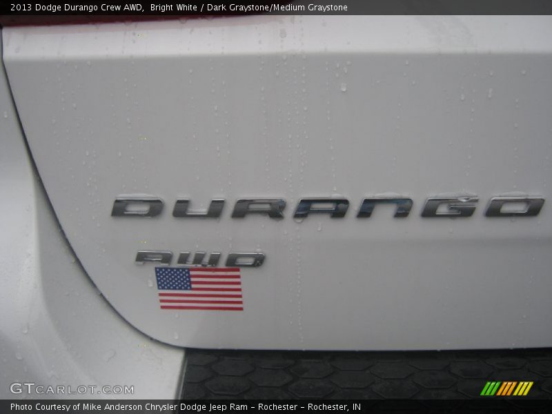 Bright White / Dark Graystone/Medium Graystone 2013 Dodge Durango Crew AWD