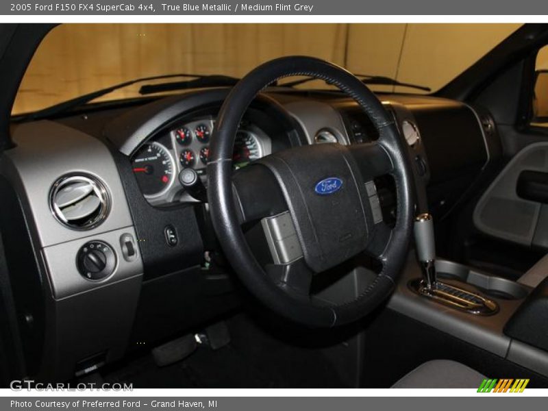 True Blue Metallic / Medium Flint Grey 2005 Ford F150 FX4 SuperCab 4x4