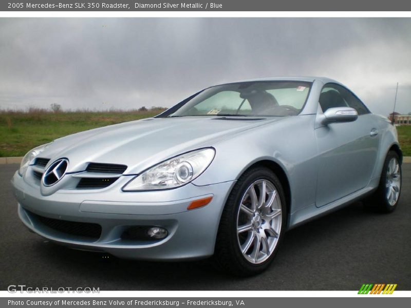 Diamond Silver Metallic / Blue 2005 Mercedes-Benz SLK 350 Roadster