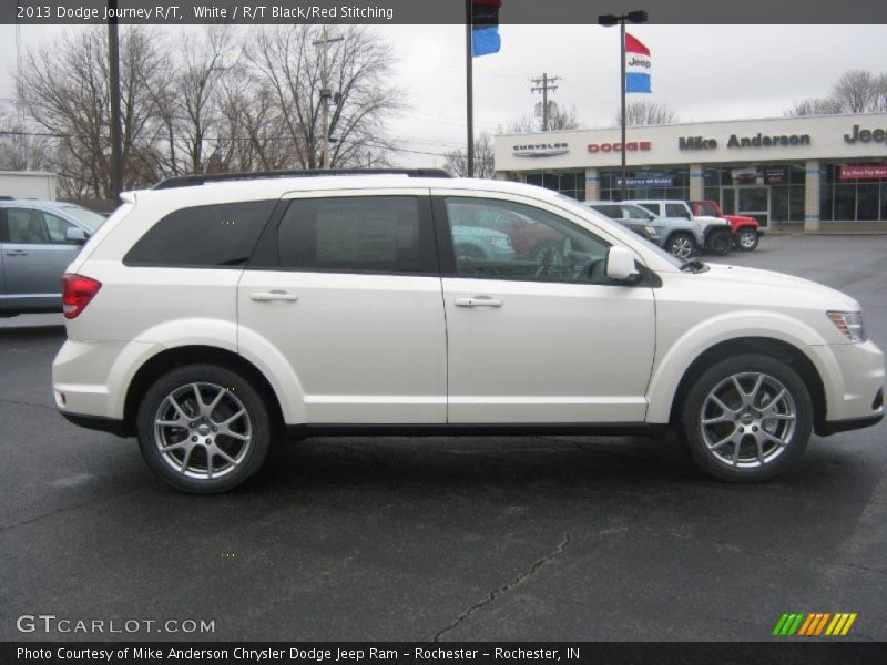 White / R/T Black/Red Stitching 2013 Dodge Journey R/T