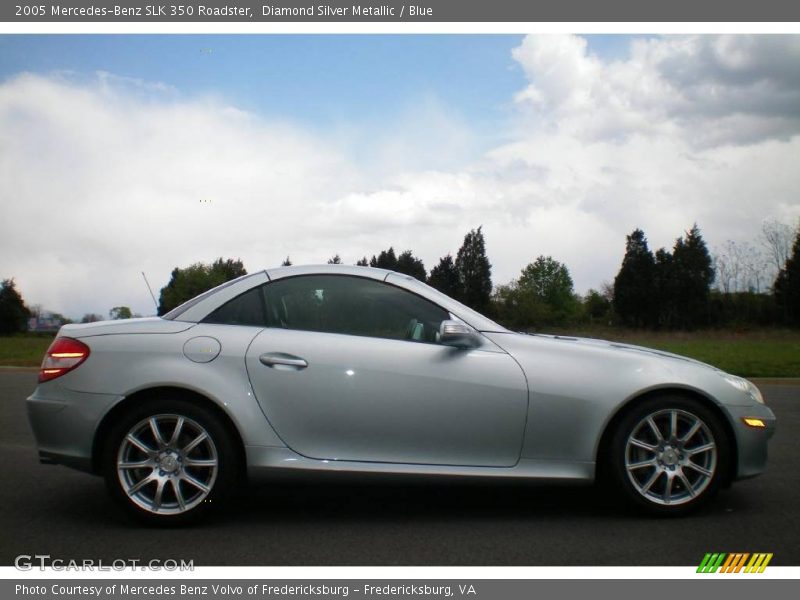 Diamond Silver Metallic / Blue 2005 Mercedes-Benz SLK 350 Roadster