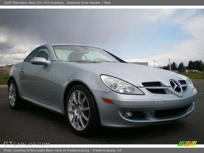 Diamond Silver Metallic / Blue 2005 Mercedes-Benz SLK 350 Roadster