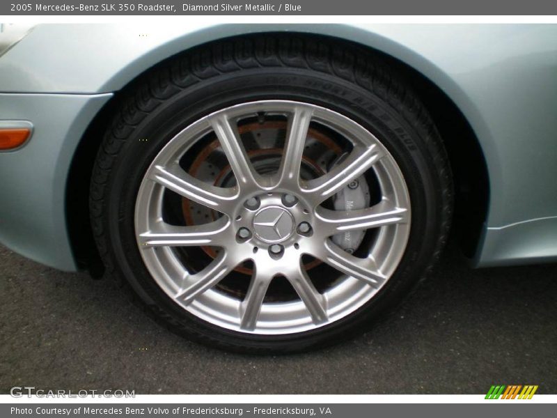 Diamond Silver Metallic / Blue 2005 Mercedes-Benz SLK 350 Roadster