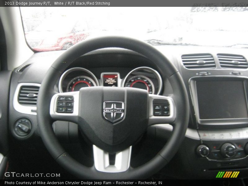 White / R/T Black/Red Stitching 2013 Dodge Journey R/T
