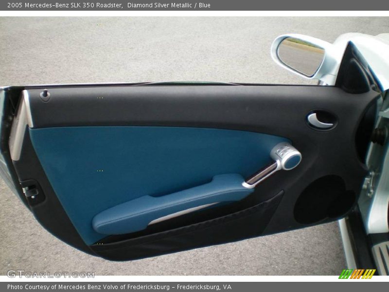 Diamond Silver Metallic / Blue 2005 Mercedes-Benz SLK 350 Roadster