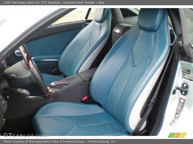 Diamond Silver Metallic / Blue 2005 Mercedes-Benz SLK 350 Roadster