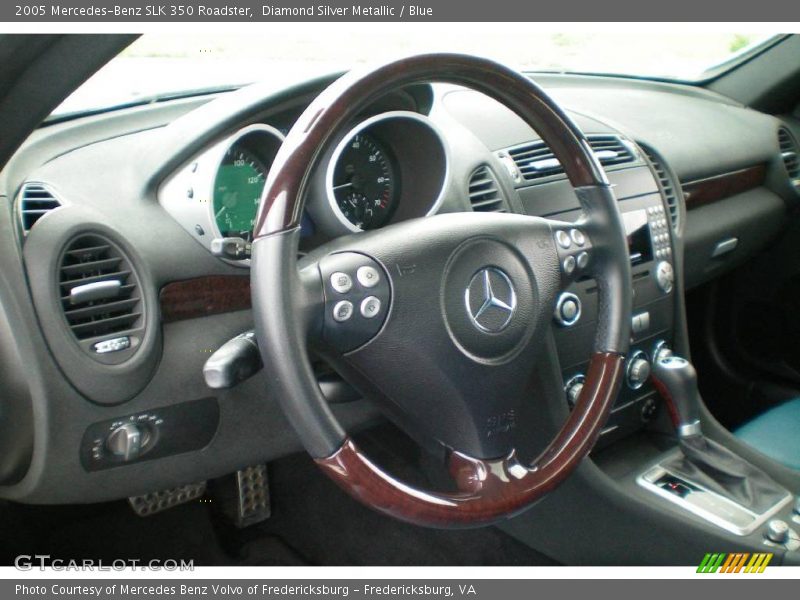 Diamond Silver Metallic / Blue 2005 Mercedes-Benz SLK 350 Roadster