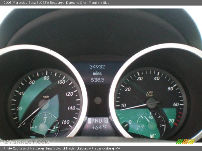 Diamond Silver Metallic / Blue 2005 Mercedes-Benz SLK 350 Roadster