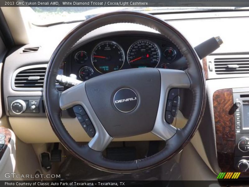 White Diamond Tricoat / Cocoa/Light Cashmere 2013 GMC Yukon Denali AWD