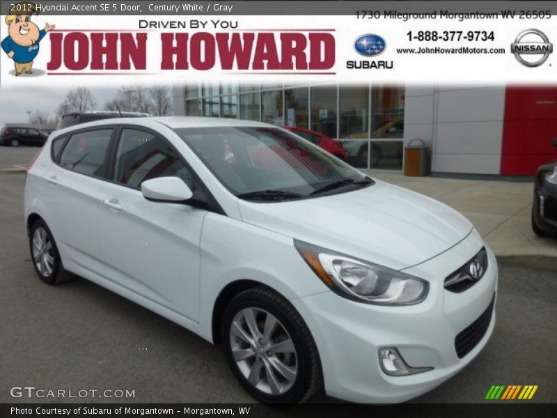 Century White / Gray 2012 Hyundai Accent SE 5 Door