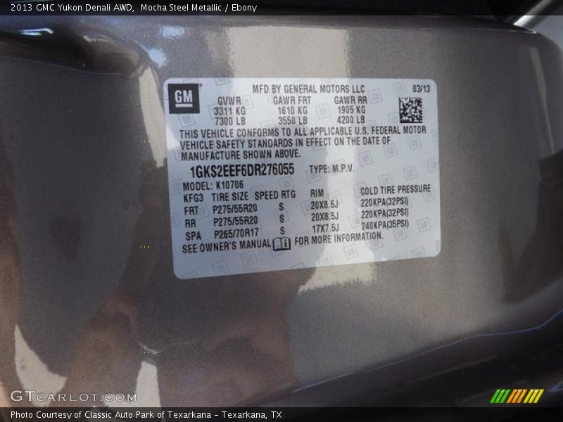 Mocha Steel Metallic / Ebony 2013 GMC Yukon Denali AWD