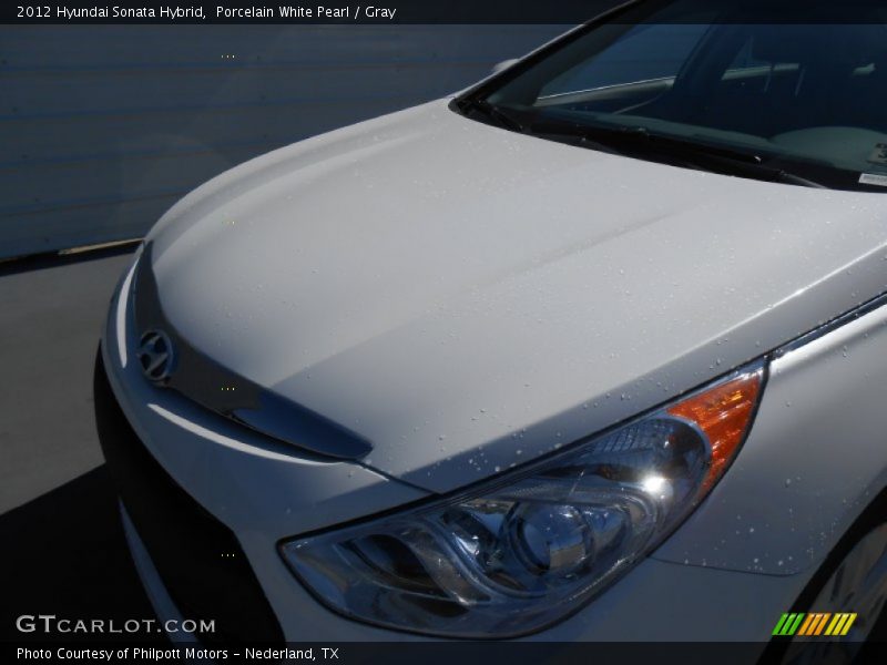 Porcelain White Pearl / Gray 2012 Hyundai Sonata Hybrid