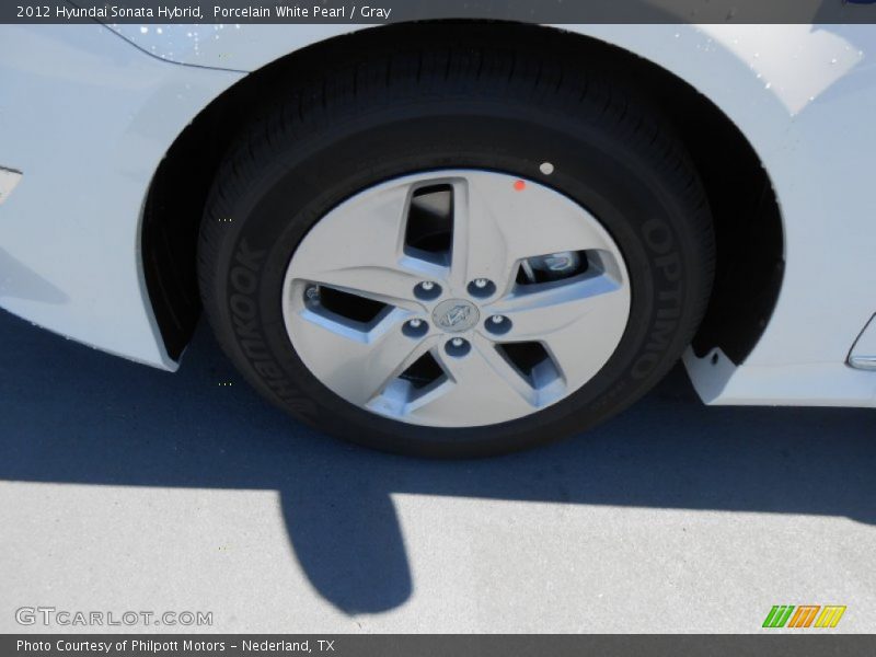 Porcelain White Pearl / Gray 2012 Hyundai Sonata Hybrid