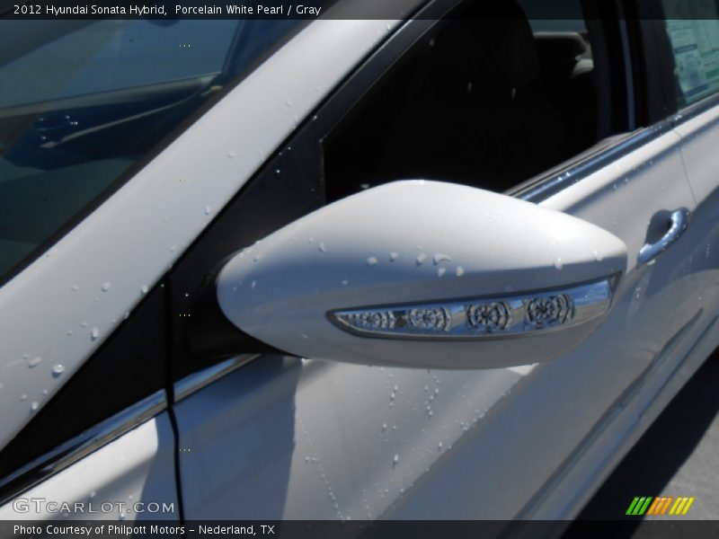 Porcelain White Pearl / Gray 2012 Hyundai Sonata Hybrid
