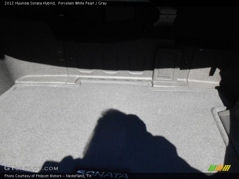 Porcelain White Pearl / Gray 2012 Hyundai Sonata Hybrid