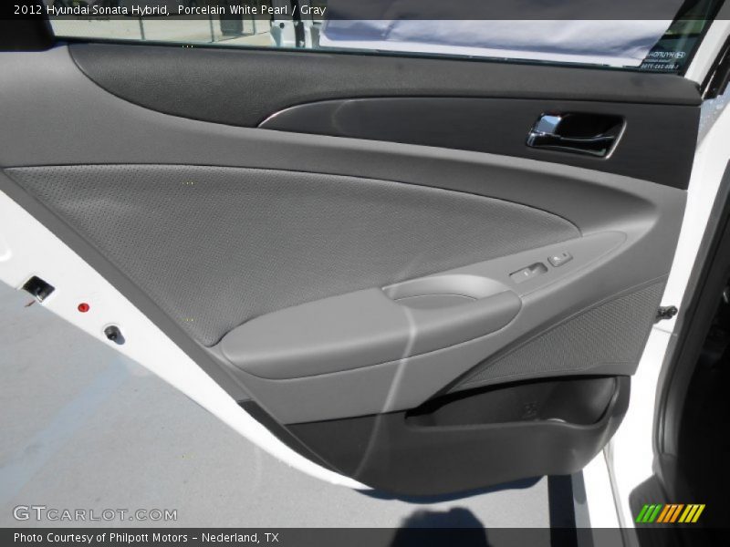 Porcelain White Pearl / Gray 2012 Hyundai Sonata Hybrid