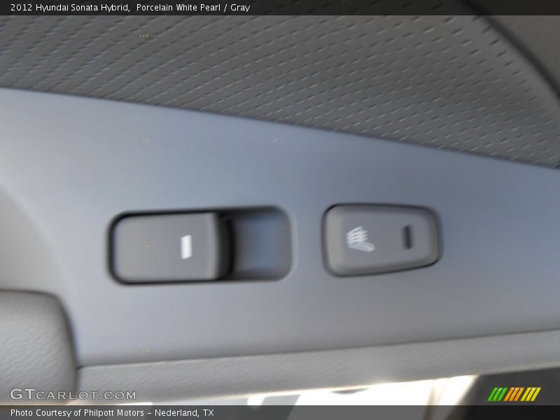 Porcelain White Pearl / Gray 2012 Hyundai Sonata Hybrid
