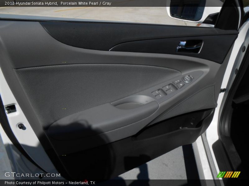 Porcelain White Pearl / Gray 2012 Hyundai Sonata Hybrid