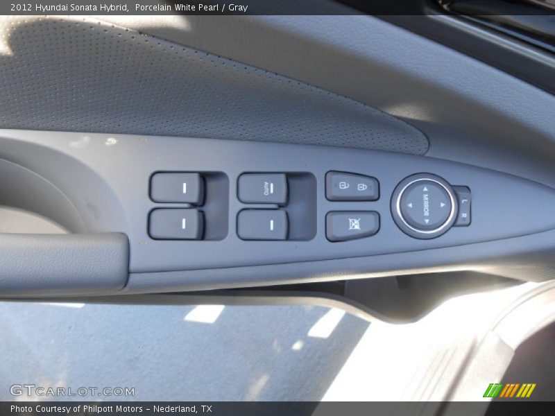 Porcelain White Pearl / Gray 2012 Hyundai Sonata Hybrid