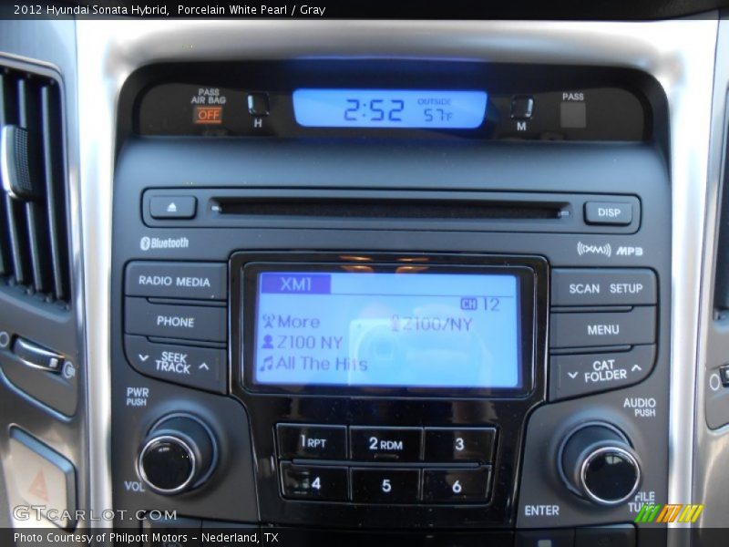 Porcelain White Pearl / Gray 2012 Hyundai Sonata Hybrid