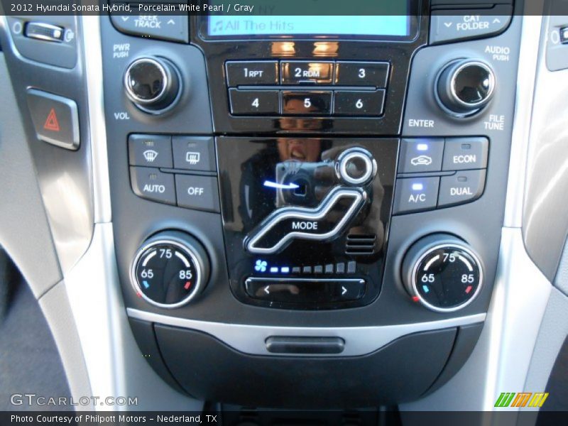 Porcelain White Pearl / Gray 2012 Hyundai Sonata Hybrid
