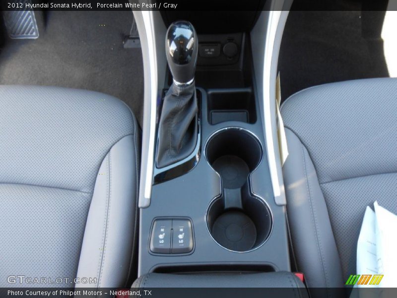 Porcelain White Pearl / Gray 2012 Hyundai Sonata Hybrid