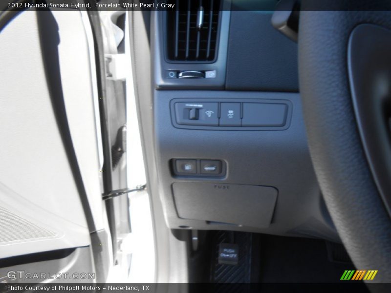 Porcelain White Pearl / Gray 2012 Hyundai Sonata Hybrid