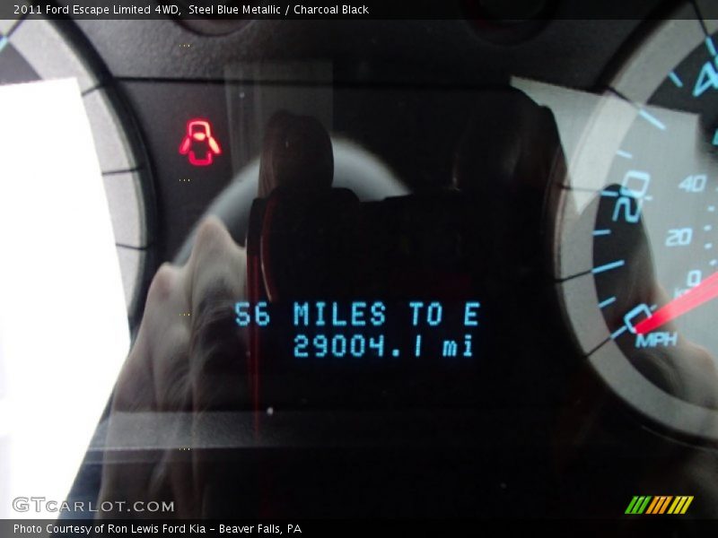 Steel Blue Metallic / Charcoal Black 2011 Ford Escape Limited 4WD