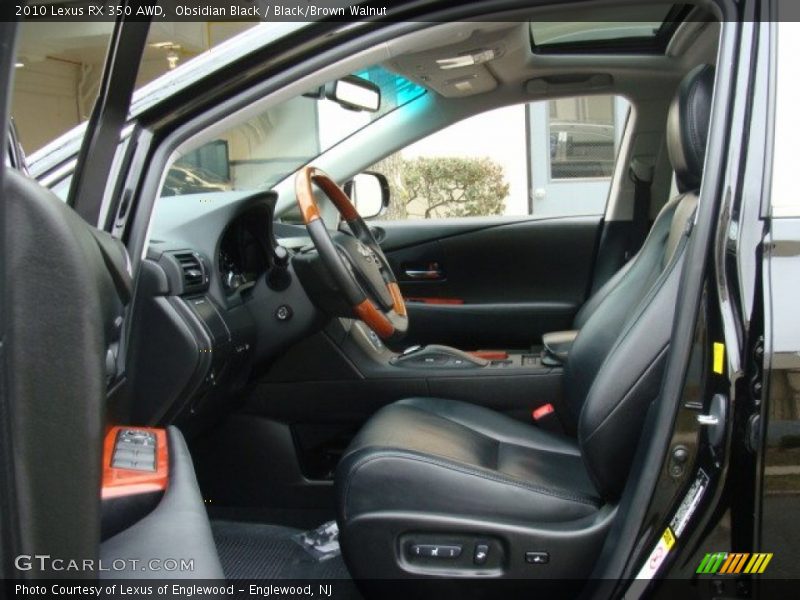 Obsidian Black / Black/Brown Walnut 2010 Lexus RX 350 AWD