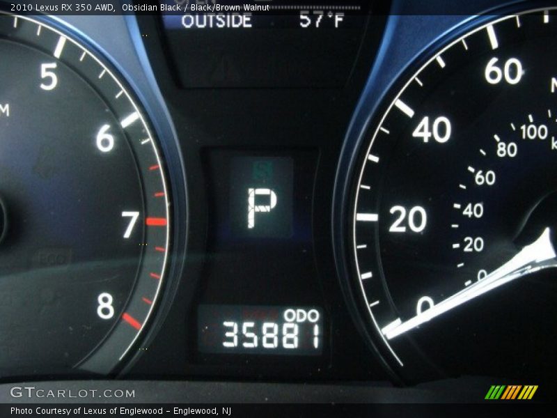 Obsidian Black / Black/Brown Walnut 2010 Lexus RX 350 AWD