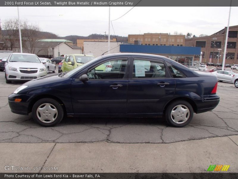 Twilight Blue Metallic / Medium Graphite Grey 2001 Ford Focus LX Sedan