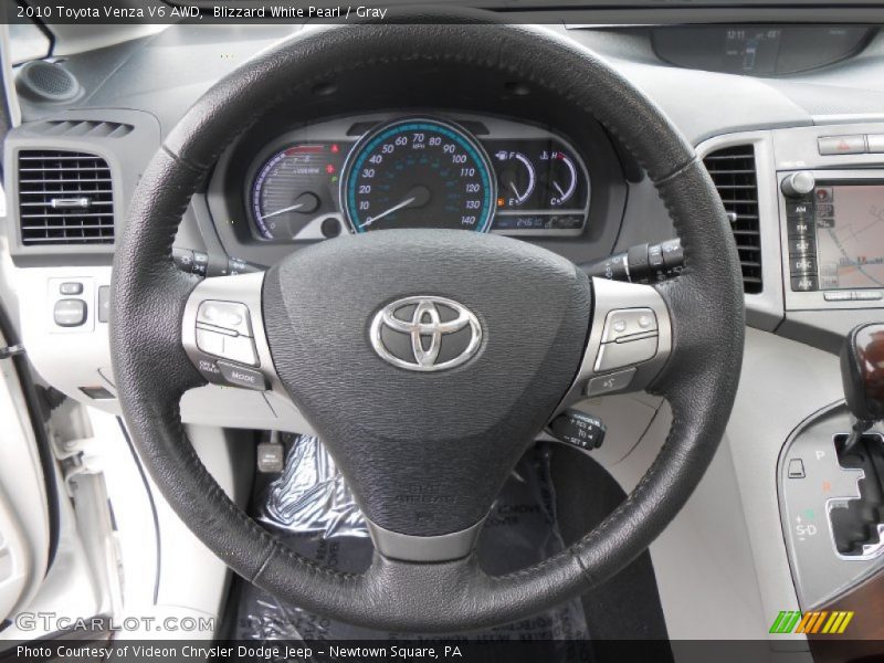 Blizzard White Pearl / Gray 2010 Toyota Venza V6 AWD