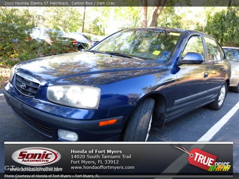 Carbon Blue / Dark Gray 2002 Hyundai Elantra GT Hatchback