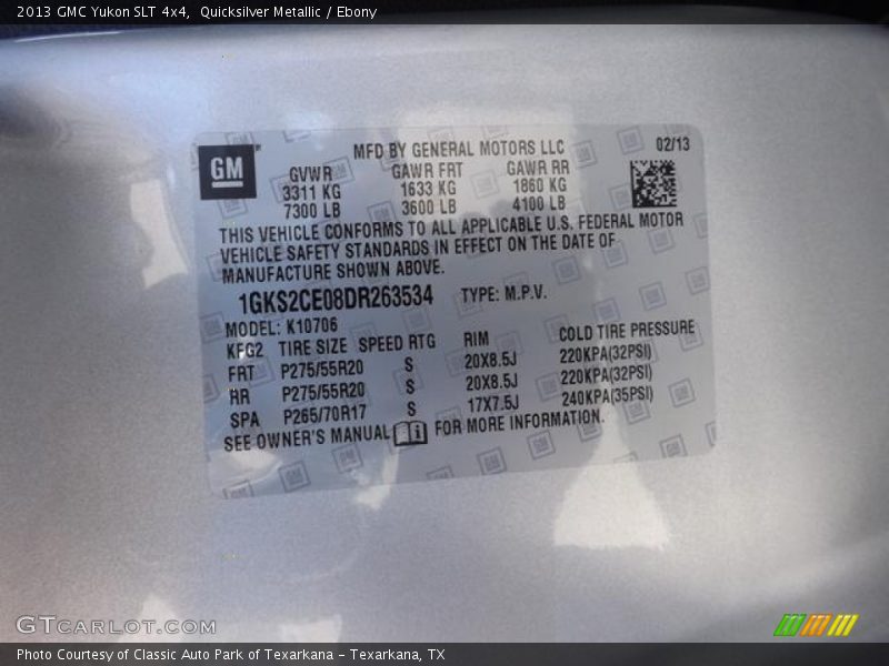 Quicksilver Metallic / Ebony 2013 GMC Yukon SLT 4x4
