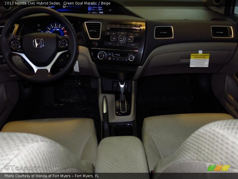 Green Opal Metallic / Beige 2013 Honda Civic Hybrid Sedan