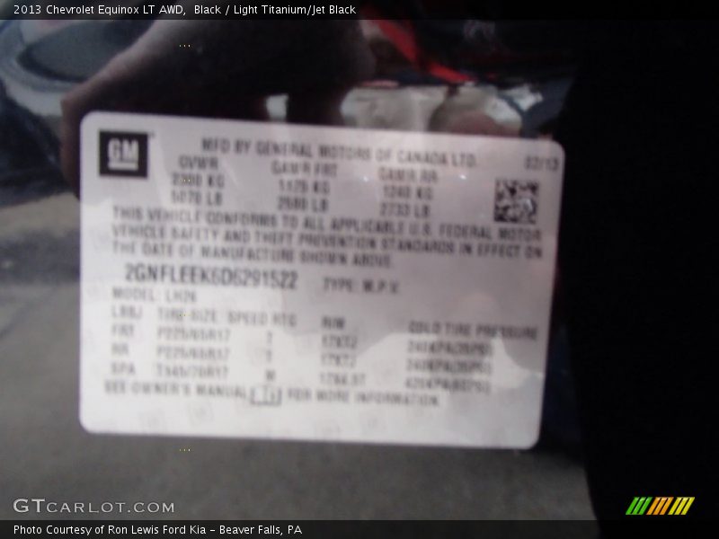 Black / Light Titanium/Jet Black 2013 Chevrolet Equinox LT AWD