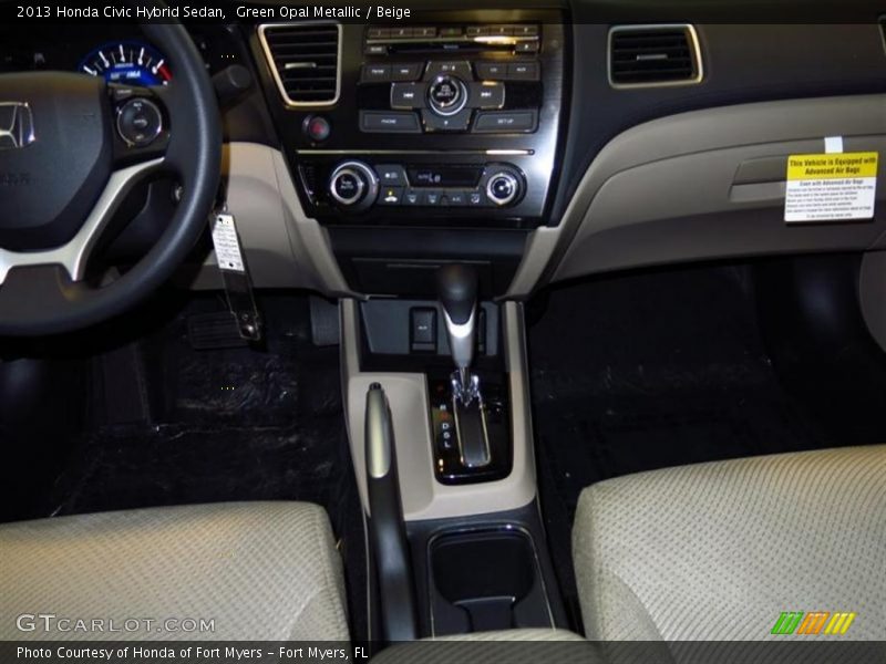 Green Opal Metallic / Beige 2013 Honda Civic Hybrid Sedan