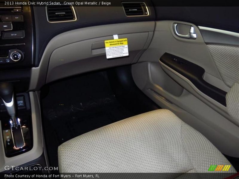Green Opal Metallic / Beige 2013 Honda Civic Hybrid Sedan
