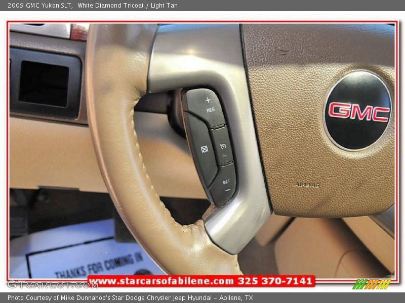 White Diamond Tricoat / Light Tan 2009 GMC Yukon SLT