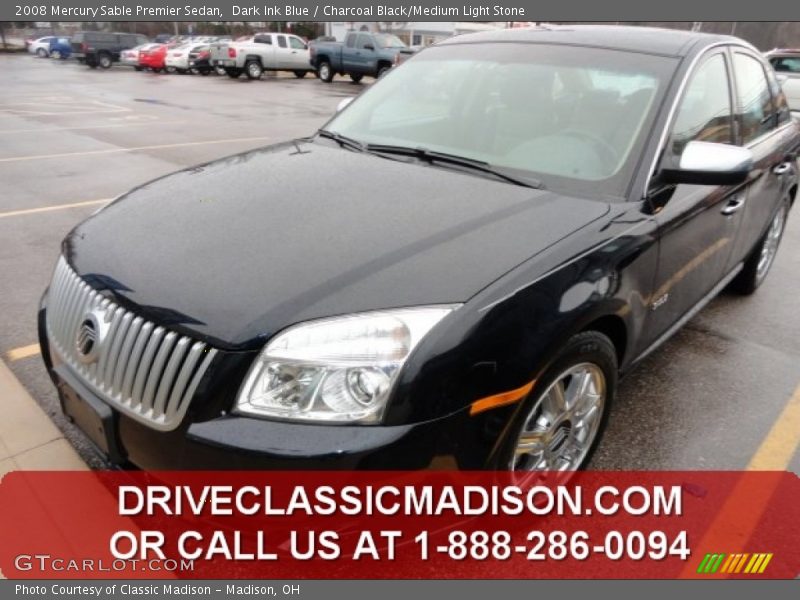 Dark Ink Blue / Charcoal Black/Medium Light Stone 2008 Mercury Sable Premier Sedan