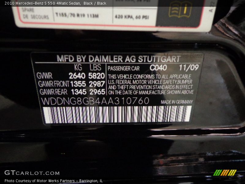 Black / Black 2010 Mercedes-Benz S 550 4Matic Sedan