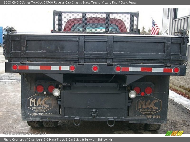 Victory Red / Dark Pewter 2003 GMC C Series TopKick C4500 Regular Cab Chassis Stake Truck