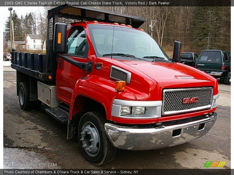 Front 3/4 View of 2003 C Series TopKick C4500 Regular Cab Chassis Stake Truck