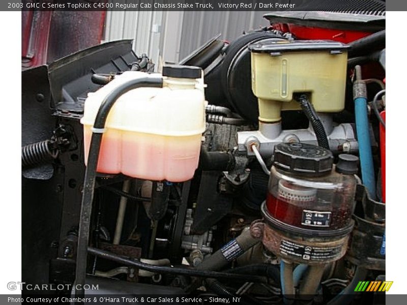 Victory Red / Dark Pewter 2003 GMC C Series TopKick C4500 Regular Cab Chassis Stake Truck