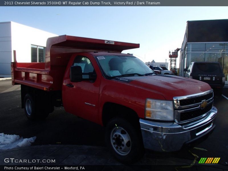 Victory Red / Dark Titanium 2013 Chevrolet Silverado 3500HD WT Regular Cab Dump Truck